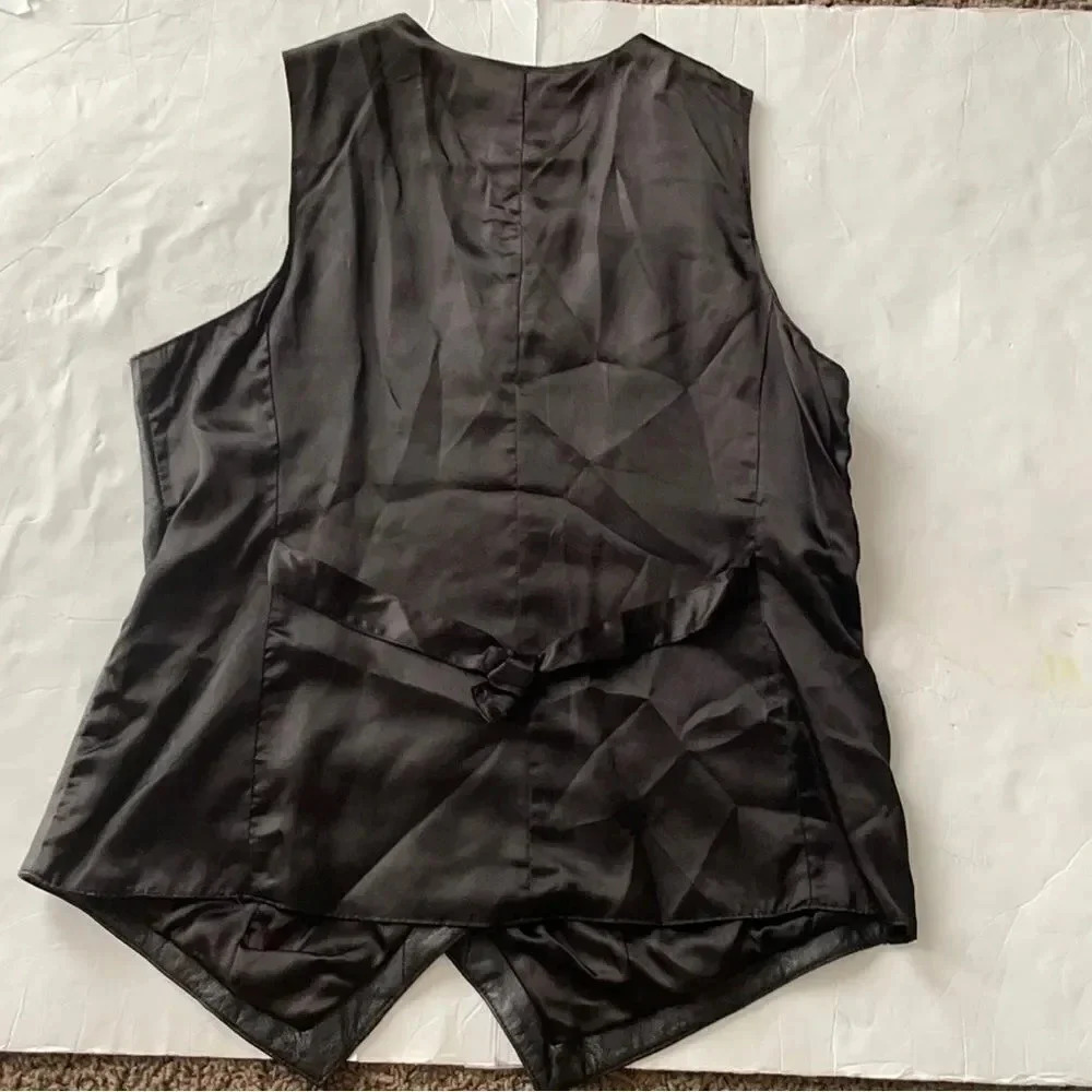 Otello Pelle vintage leather vest Black. Men’s size XL 100% genuine leather - Picture 8 of 12